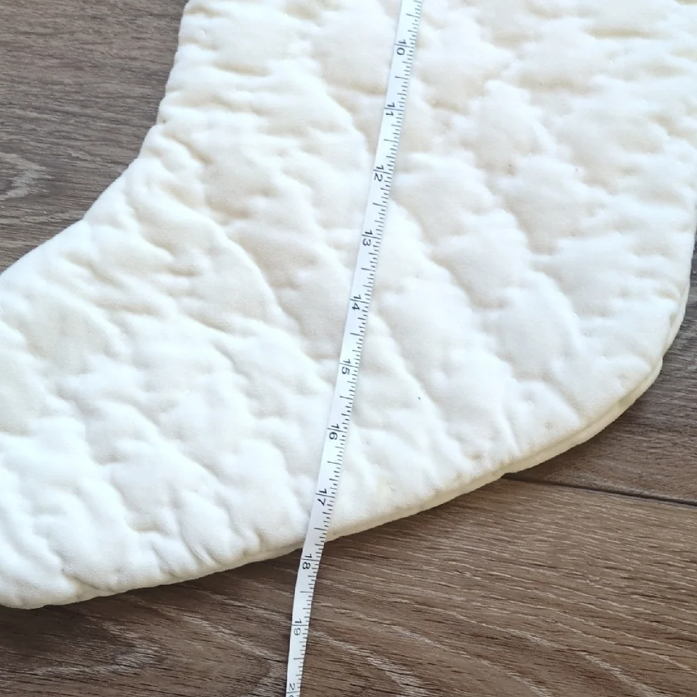 Pottery Barn Holiday Christmas Stockings - Quilted Velvet White Cream‎